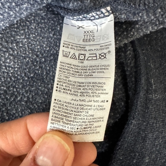 Old Navy Men's Long Sleeve Fleece Sweatshirt Bluish-Gray Size XXXL Casual - Picture 5 of 12